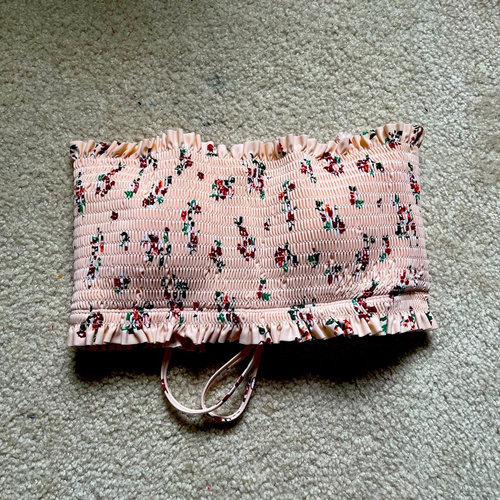 smocked tube bikini top bandeau